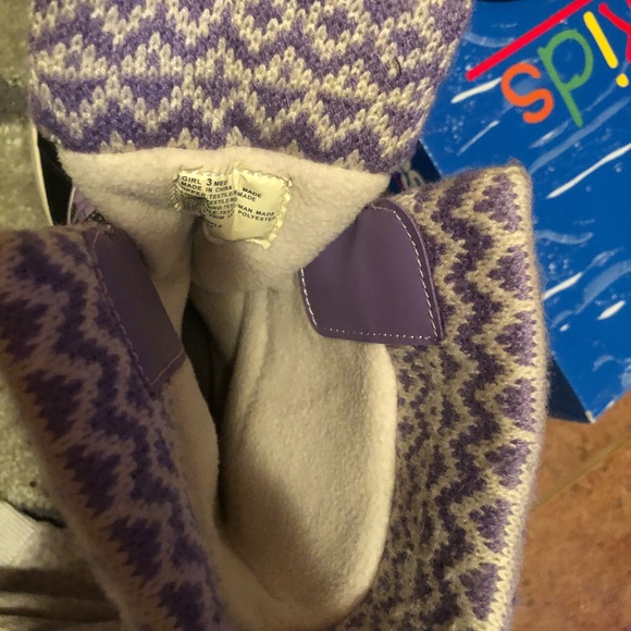 Girls Purple Totes Winter Boots Gently Used SZ 3 - Picture 6 of 8